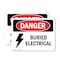 Signmission Buried Electrical Danger Sign, Plastic, 10in W x 7in L, 2PK OS-2PACK-DS-P-710-L-2308 - alternate 1